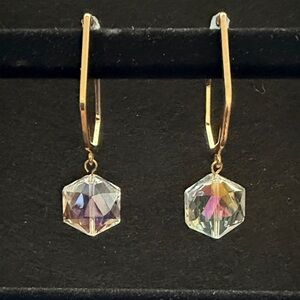 Elegant Gold and Crystal Drop Earrings